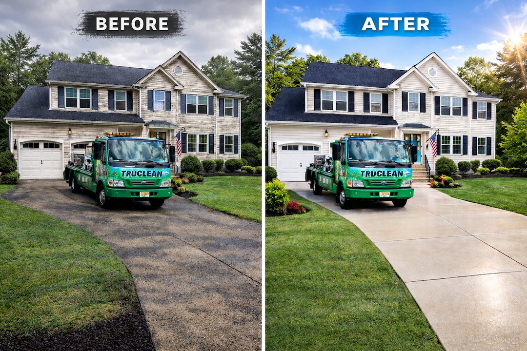 Outstanding Job Softwashing Roof, House and Powerwashing Patio and Deck